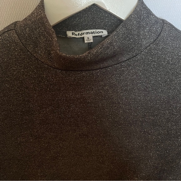 Reformation Bailey sparkly mock neck - Picture 3 of 5